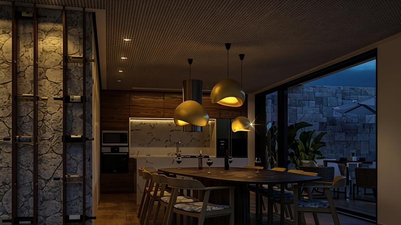 Varanda gourmet do condomínio horizontal de luxo Ennius Muniz, localizado próximo à Ponte JK, no Jardim Botânico, no DF