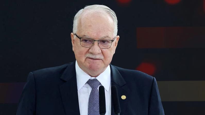 O presidente do STF, ministro Edson Fachin, durante evento no Palácio do Planalto em fevereiro