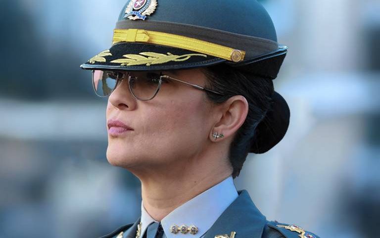 A nova comandante da Polícia Miltiar de São Paulo, a coronel Glauce Anselmo Cavalli, durante evento em São Paulo