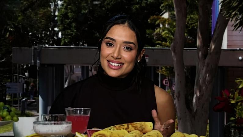 Jordana Morais participa do tradicional café com o eliminado, no programa de Ana Maria Braga, após sair com 71,80% dos votos