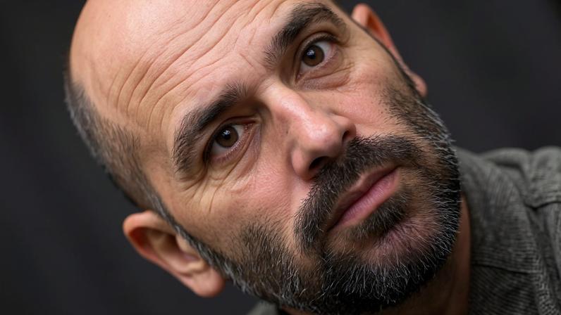 O jornalista italiano Roberto Saviano durante evento na Feira do Livro de Frankfurt (Alemanha) em 2024