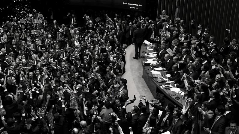 Plenário da Câmara dos Deputados, durante a votação do impeachment de Dilma Rousseff (PT)