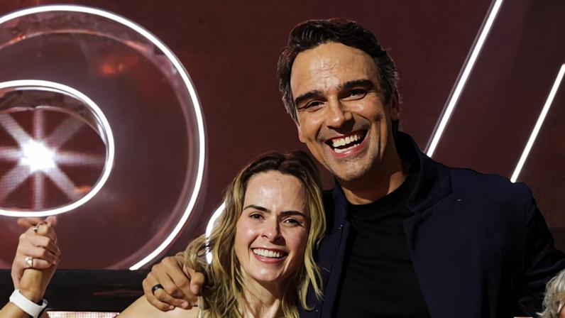 Ana Paula Renault e Tadeu Schmidt na final do BBB 26