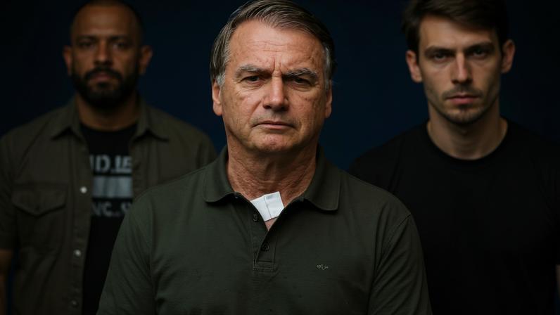 O ex-presidente Jair Bolsonaro deixando o hospital DF Star, em Brasília