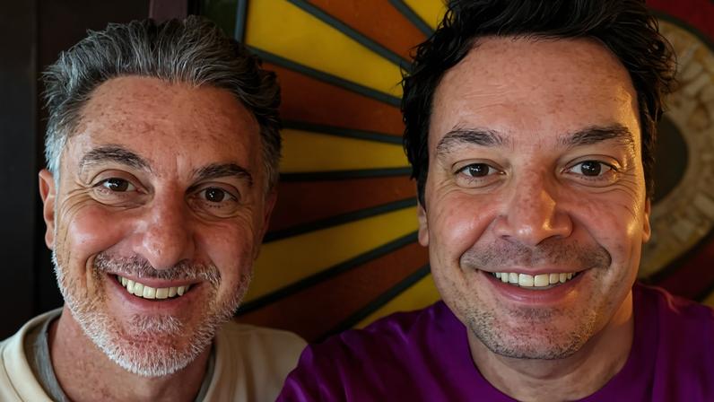 Luciano Huck e Jimmy Fallon se encontram em Nova Iorque