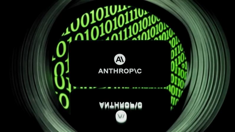 Tela de smartphone exibindo símbolo da startup Anthropic