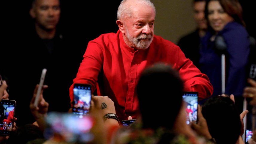 O presidente Luiz Inácio Lula da Silva durante evento do PT, em Brasília