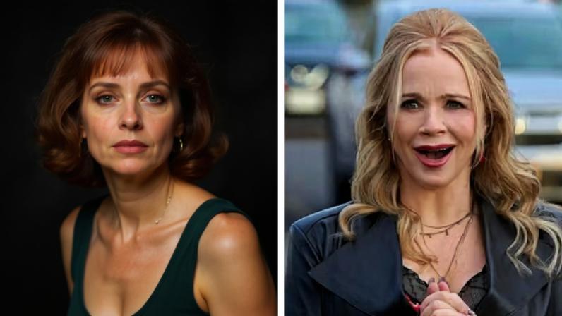 Lauren Holly em Debi & Lóide: Dois Idiotas em Apuros (1994) e em Broad Trip (2026)