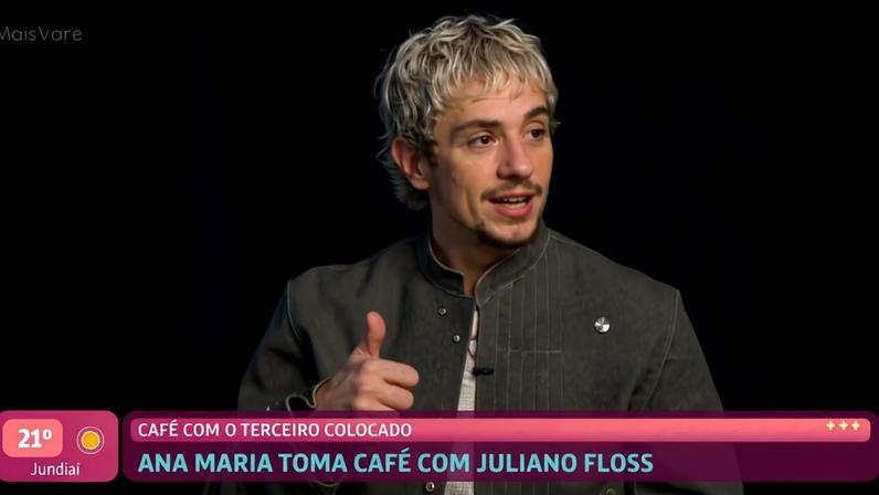 Juliano Floss, terceiro colocado do BBB 26, toma café com Ana Maria Braga
