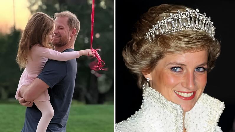 O Príncipe Harry com a filha, Lilibet Diana; e a Princesa Diana (1961-1997)