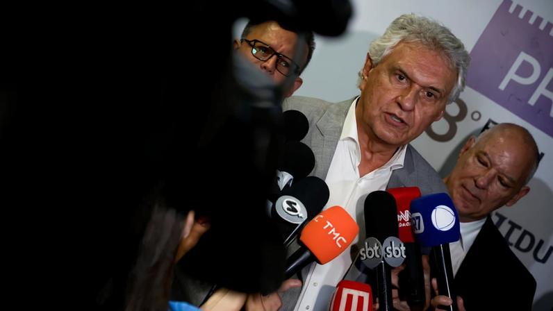 O presidenciável Ronaldo Caiado (PSD) durante fórum em Itu (SP)