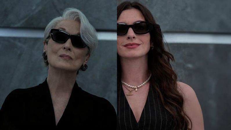 Meryl Streep e Anne Hathaway em cena do filme 'O Diabo Veste Prada 2', de David Frankel