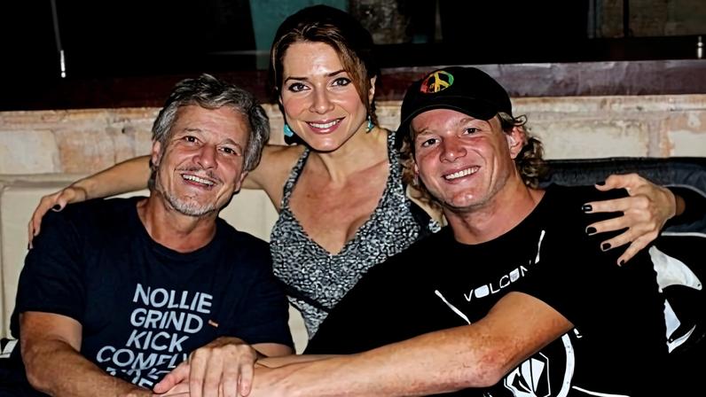 Marcello Novaes (à esquerda) ao lado de Letícia Spiller e Pedro Novaes