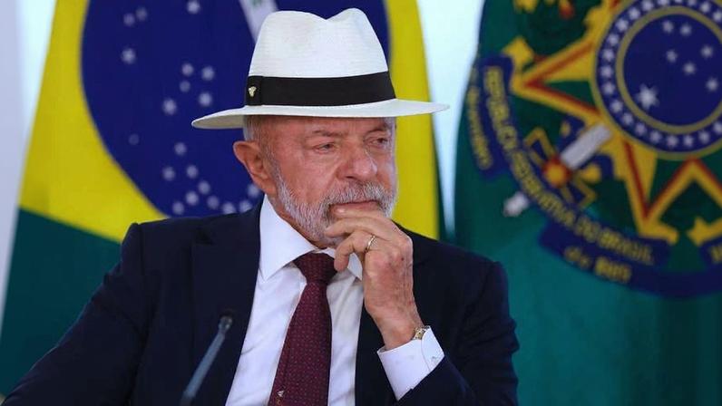 O presidente Luiz Inácio Lula da Silva (PT) em solenidade no Palácio do Planalto