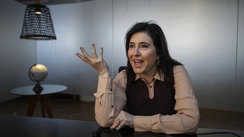 Simone Tebet em entrevista em São Paulo na semana passada