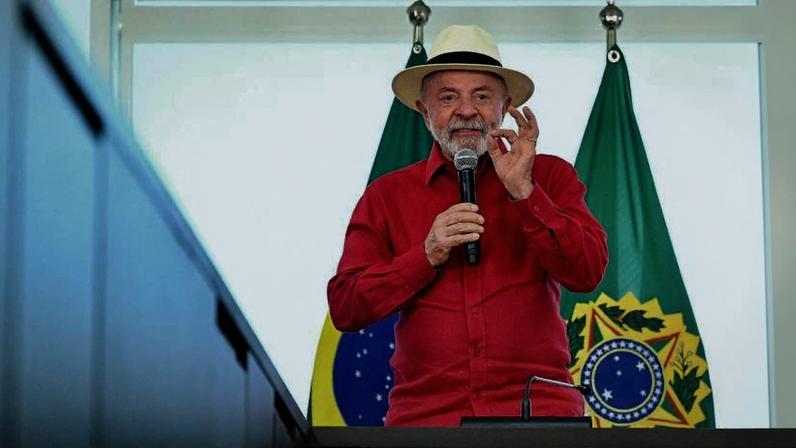 O presidente Lula (PT) durante cerimônia no Palácio do Planalto.