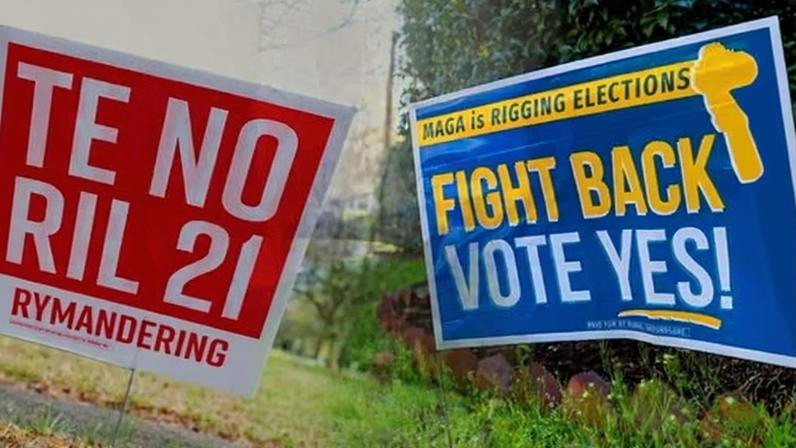 Signs in Virginia in the run-up to the referendum.