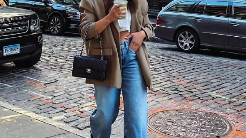 Calça jeans wide leg –