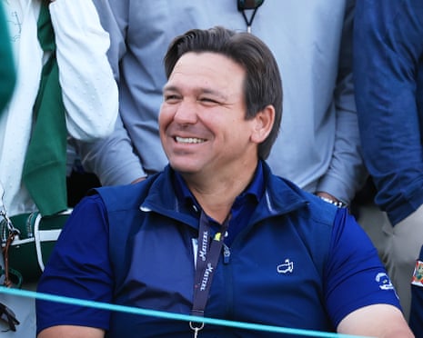 Ron DeSantis prior to the first round of the 2026 Masters Tournament in Augusta, Georgia, on 9 April.