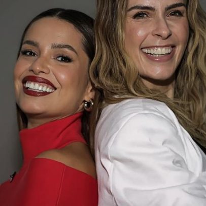 Juliette usa look vermelho McQueen estreia de Saia Justa com Ana Paula Renault