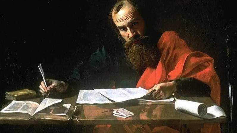 Paulo escrevendo suas cartas, em pintura do século 16