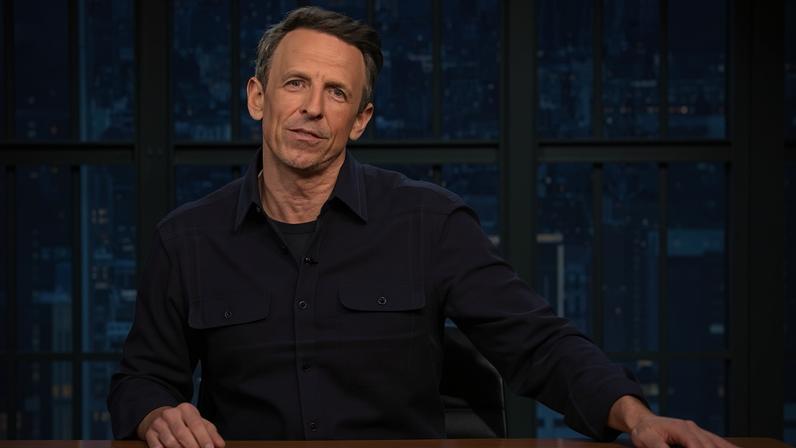 Seth Meyers to Kash Patel: ‘I can definitely imagine you sitting down at your computer drunkenly crying because you can’t log in.’ Photograph: YouTube