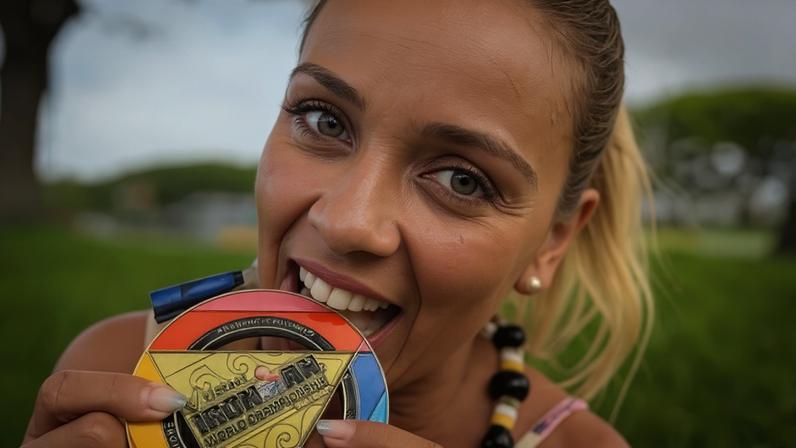 Triatleta brasileira, Mara Flávia Araújo, morre durante Ironman Texas - (crédito: Reprodução/Redes sociais )