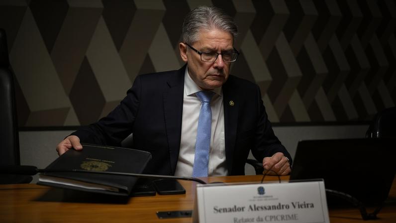 Alessandro Vieira: "Existe uma tentativa de perseguição. O ministro Gilmar Mendes oficiou ao procurador-geral da República exigindo que eu fosse processado por um suposto crime de abuso de autoridade. Já respondi ao PGR com relação a esse ofício, mesmo sem ser intimado" - (crédito: Geraldo Magela/Agência Senado)
