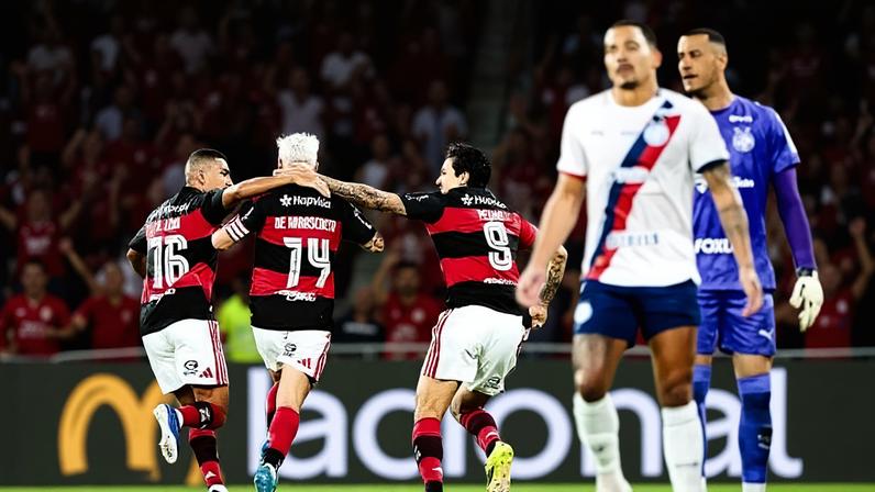 Com a camisa 14, Arrascaeta marcou para o Flamengo contra o Bahia - (crédito: Foto: Gilvan de Souza/Flamengo)