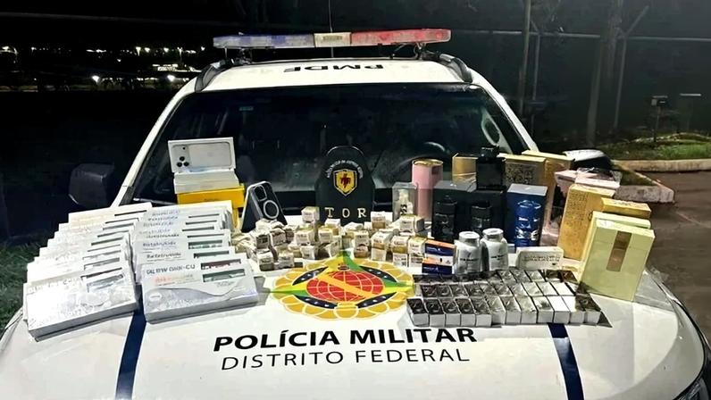 A mercadoria ilegal foi encontrada na bagagem de um homem que partia rumo ao Rio Grande do Norte - (crédito: Divulgação PMDF)