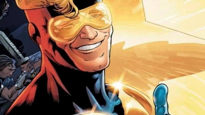 Gladiador Dourado é conhecido pelo tom leve e cômico dentro da DC, sendo um herói do futuro que volta ao passado para ganhar fama e dinheiro usando tecnologia avançada - (crédito: Observatorio do Cinema)