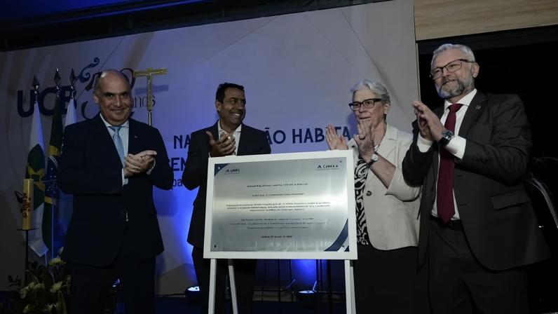 Reitor da UCB, Manuel Furriela, na inauguração do novo câmpus da instituição