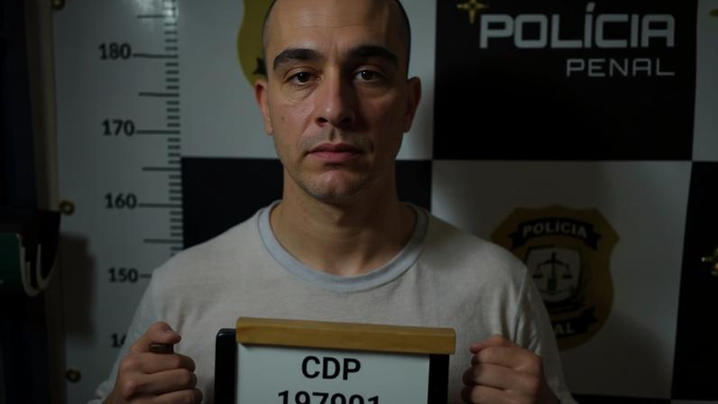 Pedro Turra de cabeça raspada em registro na Papuda - (crédito: Material cedido ao Correio)