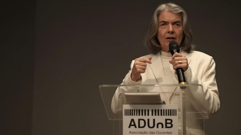Ministra Cármen Lúcia apresenta aula magna na Universidade de Brasília (UnB) - (crédito: Reprodução/UnBTV)