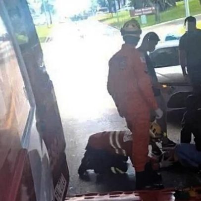 Motociclista fica ferido após colisão com carro na Asa Sul.