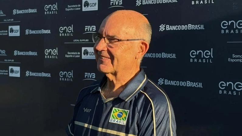 Radamés Lattari Filho, presidente da Confederação Brasileira de Voleibal na tarde desta quinta-feira (30) no Circuito Mundial de Vôlei de Praia, em Brasília - (crédito: Rafael Lins)