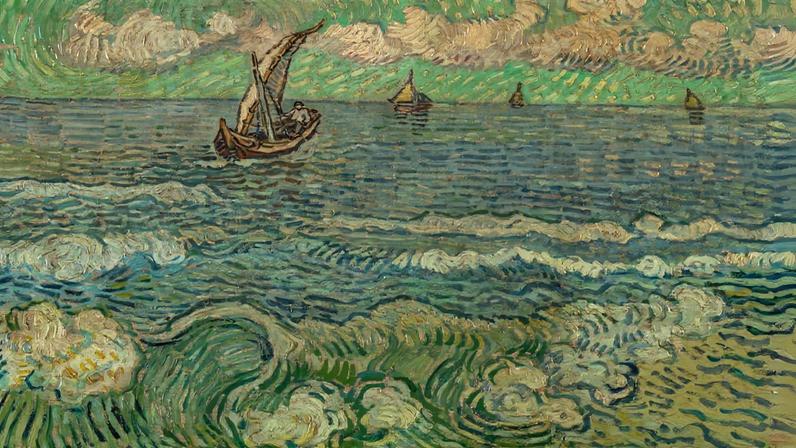 In the style of Van Gogh, Seascape at Saintes-Maries-de-la-Mer (1925-27), probably by Leonhard Wacker