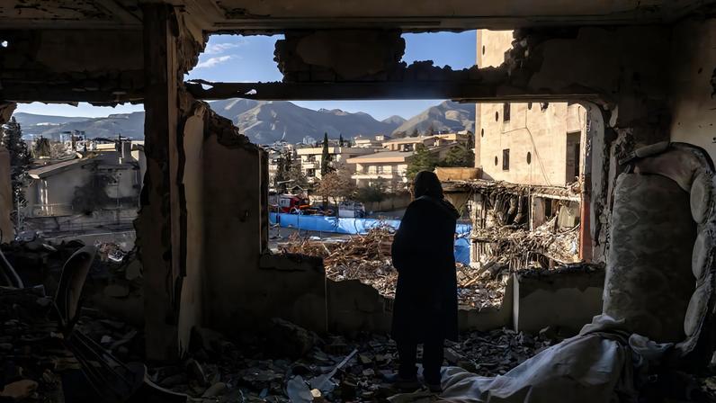 A destroyed apartment in a residential and commercial building in Tehran’s Shahrak-e Gharb neighborhood, March 21.