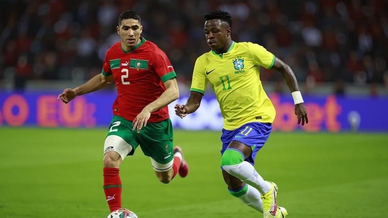 Marrocos x Brasil Hakimi Vinicius Junior — Foto: Reuters