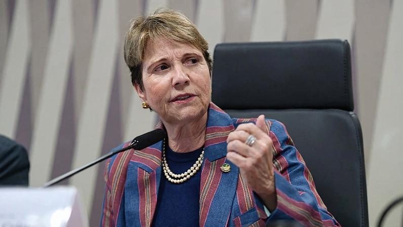 À mesa, em pronunciamento, presidente eventual da CI e requerente desta audiência, senadora Tereza Cristina (PP-MS).