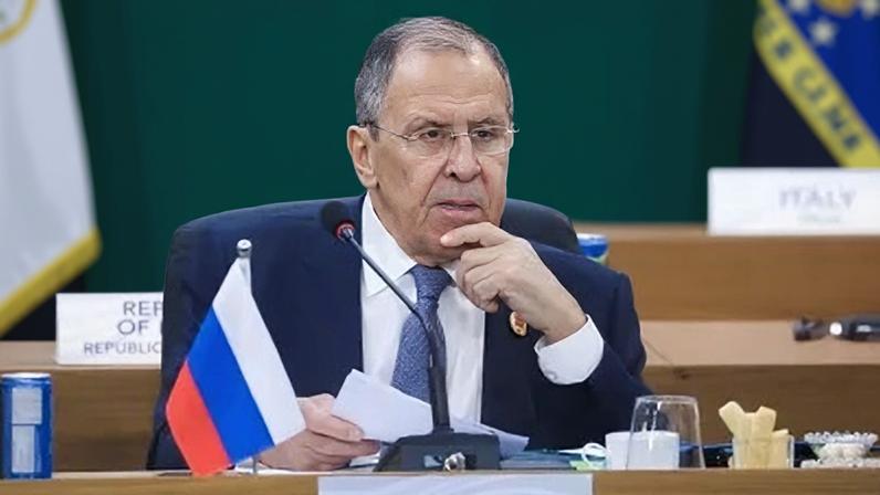 Ministro das Relações Exteriores da Rússia, Sergei Lavrov, durante reunião do G20, no Rio de Janeiro