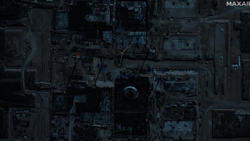 Uma imagem de satélite mostra novos reatores em construção na usina de Bushehr, no Irã, nesta imagem de distribuição datada de 1º de janeiro de 2025. Maxar Technologies/Divulgação via REUTERS