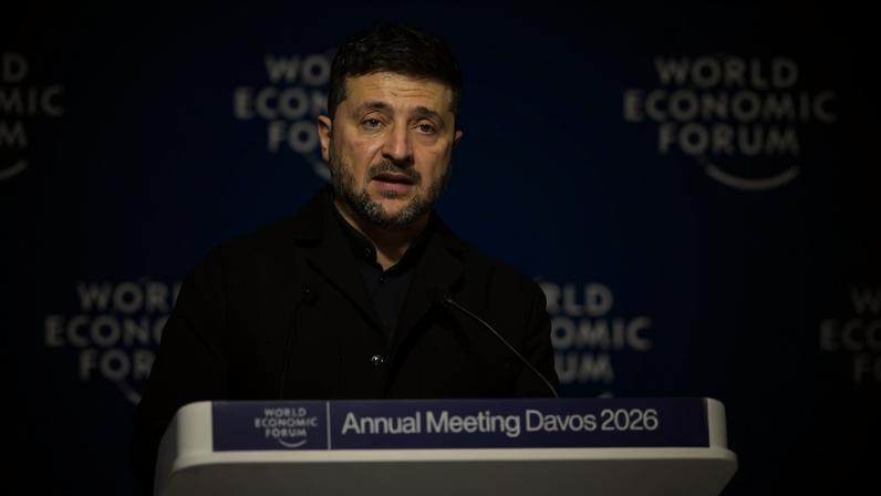 Volodymyr Zelenskiy em Davos 22/1/2026 REUTERS/Denis Balibouse
