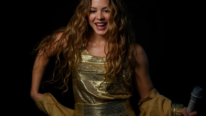 Shakira, the Colombian singer, performs during a massive concert in Mexico City's Zocalo, which, according to city officials, draws an estimated 400,000 people, in Mexico City, Mexico, on March 1, 2026. (Photo by Gerardo Vieyra/NurPhoto)NO USE FRANCE