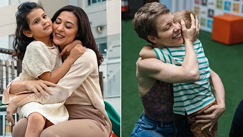 Sarita com Elisa e Débora com Benjamin — Foto: Arquivo pessoal