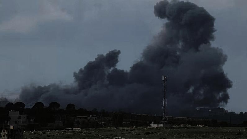 Fumaça de ataques no Líbano, vista a partir do norte de Israel