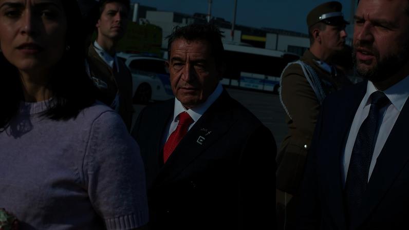 Paolo Zampolli (2nd L), a friend of President Donald Trump and Trump's envoy for global partnerships, joins Hungarian Foreign Minister Peter Szijjarto and other dignitaries on the red carpet to welcome U.S. Vice President JD Vance and second lady Usha Vance as they arrive at Budapest Ferenc Liszt International Airport in Budapest, Hungary, April 7, 2026. REUTERS/Jonathan Ernst/Pool