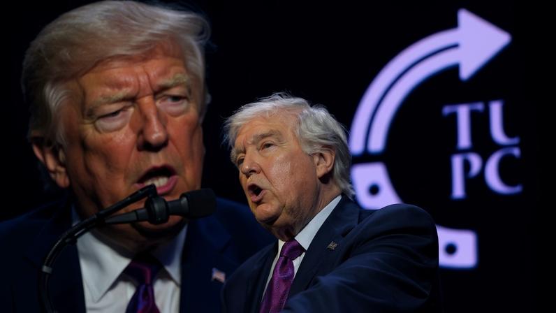 O presidente dos EUA, Donald Trump, discursa durante um evento do Turning Point USA na Dream City Church em Phoenix, Arizona, EUA, em 17 de abril de 2026 — Foto: REUTERS/Evan Vucci