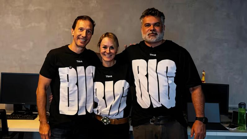 Nelson Alves Neto, VP Executivo, Nicia Passos, CEO e Ricardo Passos, Creative VP da BIG — Foto: Divulgação