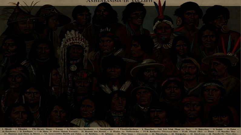 Representação de povos nativos de diversos países americanos - Foto: Foto: G. Mülzel/Wikimedia Commons